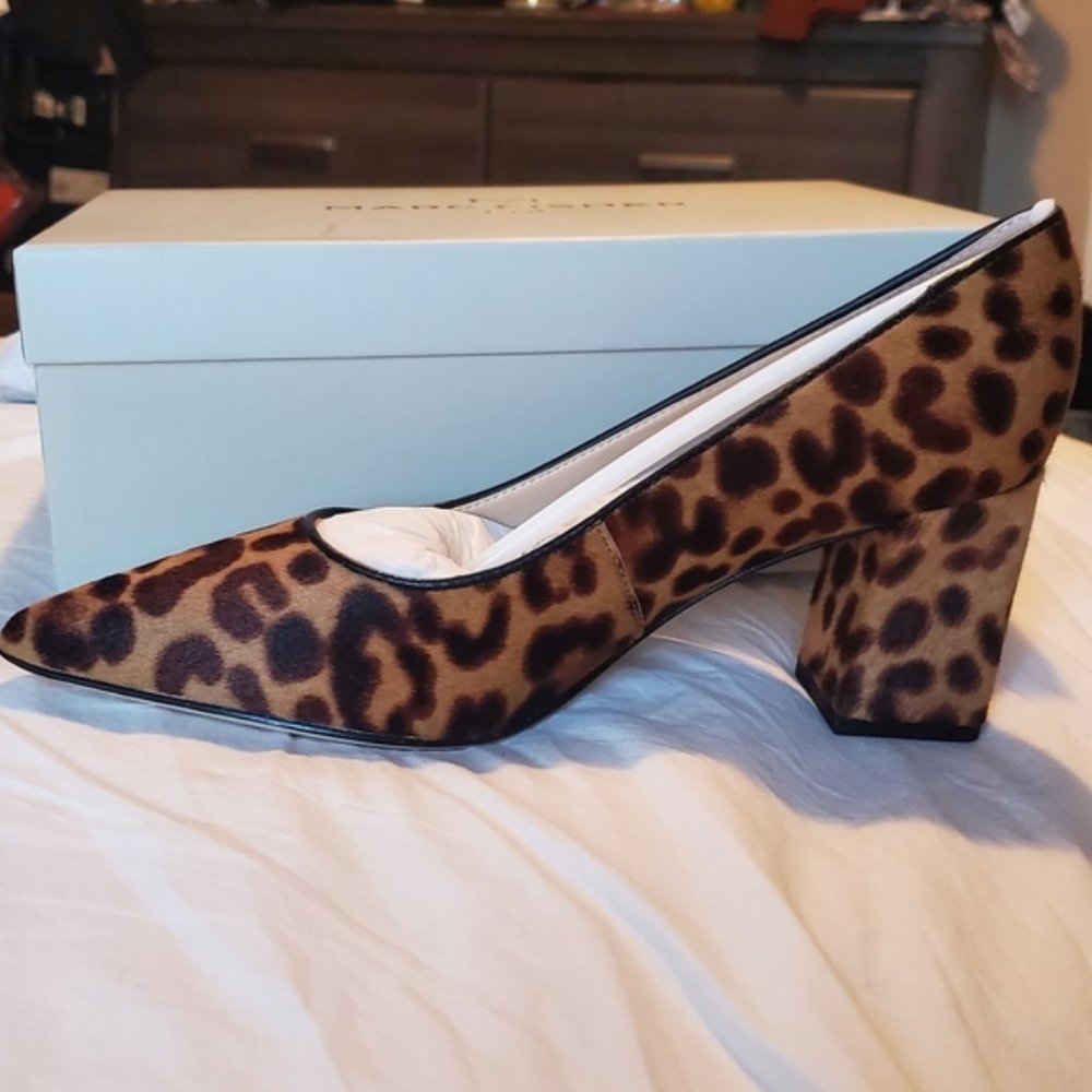 Leopard Print Block Heel Pumps - image 1